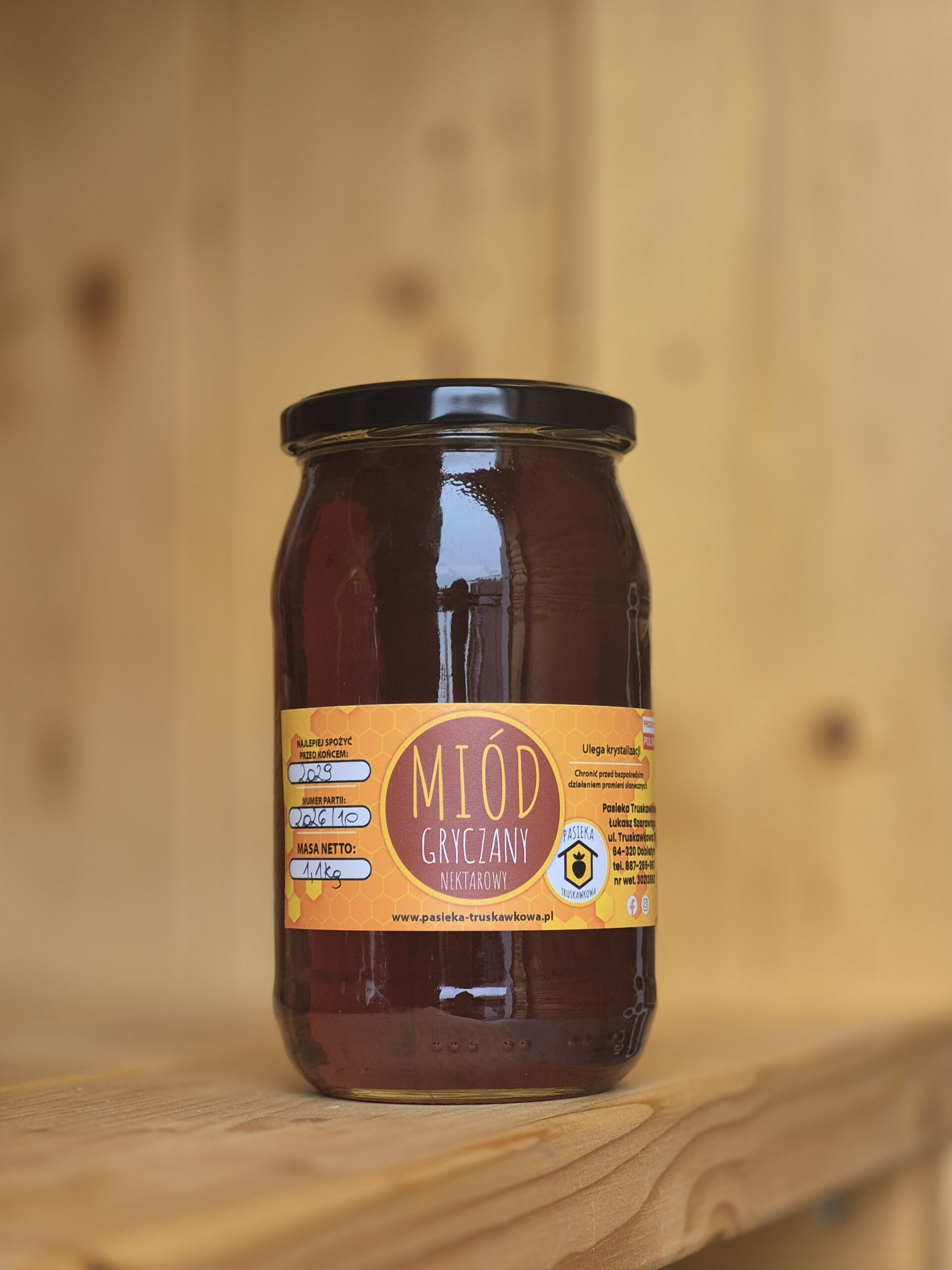 Miód gryczany nektarowy 1,1kg